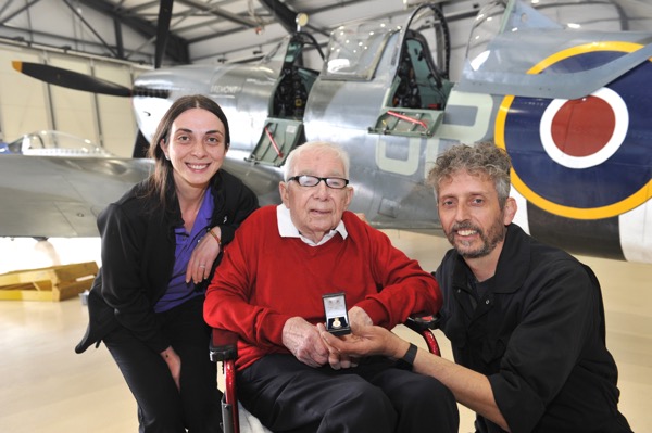 Colne View resident flying high after special visit to Spitfire